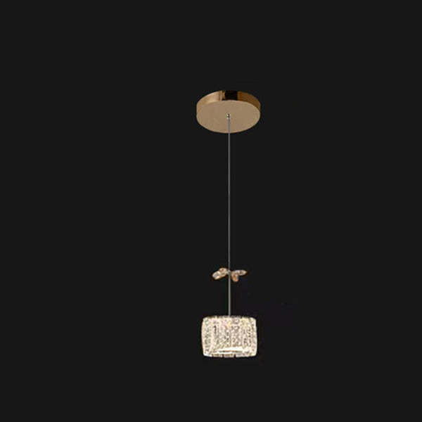 Modern Crystal Raindrop Cylinder Petal Chandelier