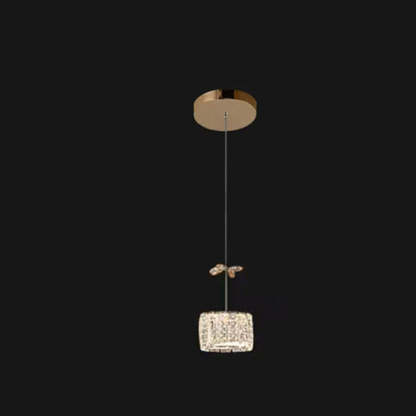 Modern Crystal Raindrop Cylinder Petal Chandelier