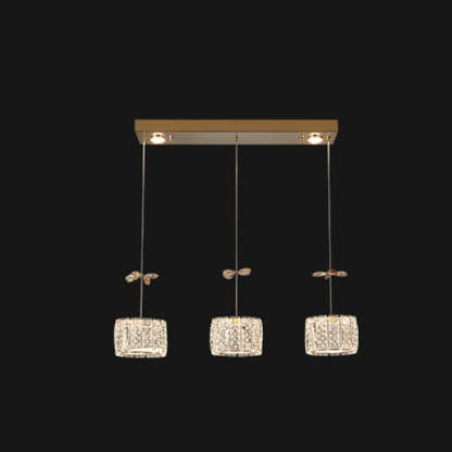 Modern Crystal Raindrop Cylinder Petal Chandelier