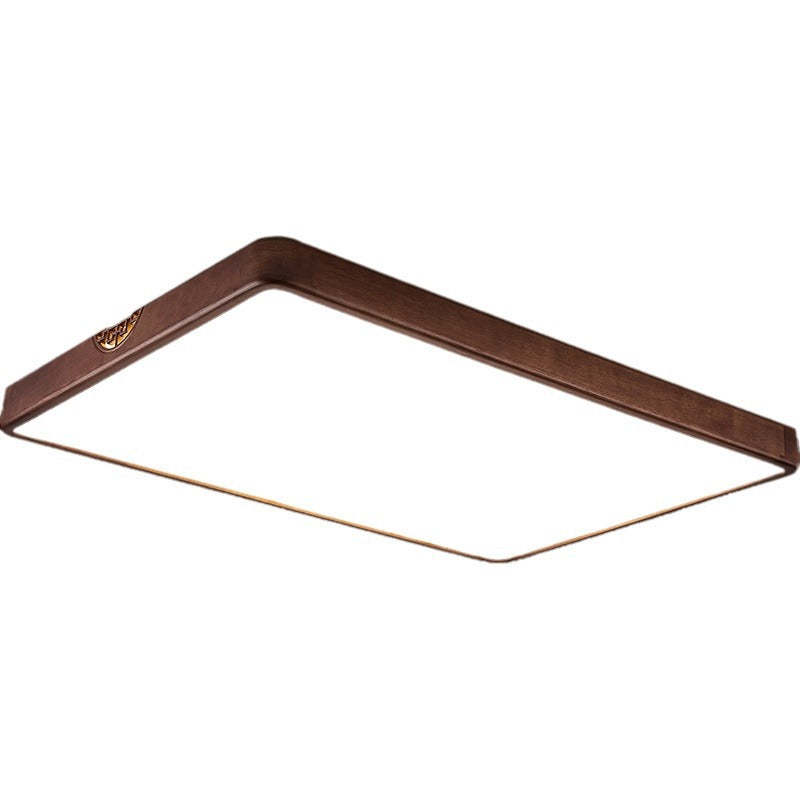 Chinese Rubberwood Metal Acrylic Square Flush Mount Light
