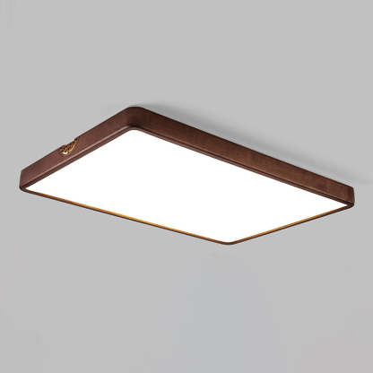 Chinese Rubberwood Metal Acrylic Square Flush Mount Light