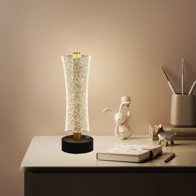 Modern Metal Acrylic Column Tower LED Table Lamp — Infinitely Dimmable / 110V-120V For US/CA