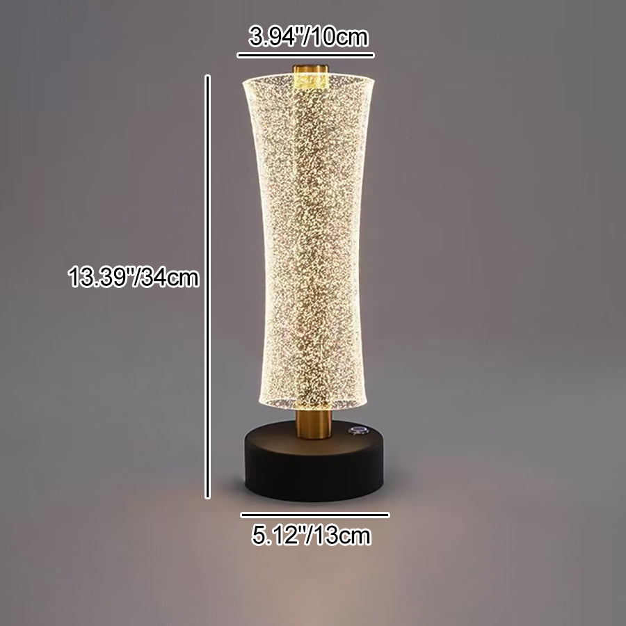 Modern Metal Acrylic Column Tower LED Table Lamp — Infinitely Dimmable / 220V-240V For UK/AU