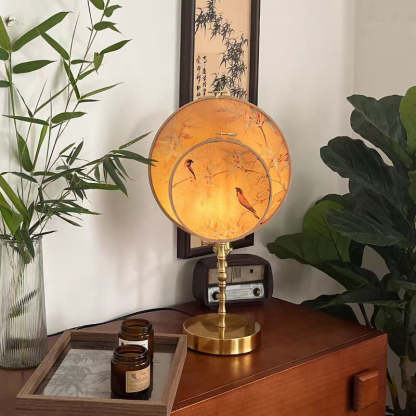 Chinese Fabric Copper Table Lamp