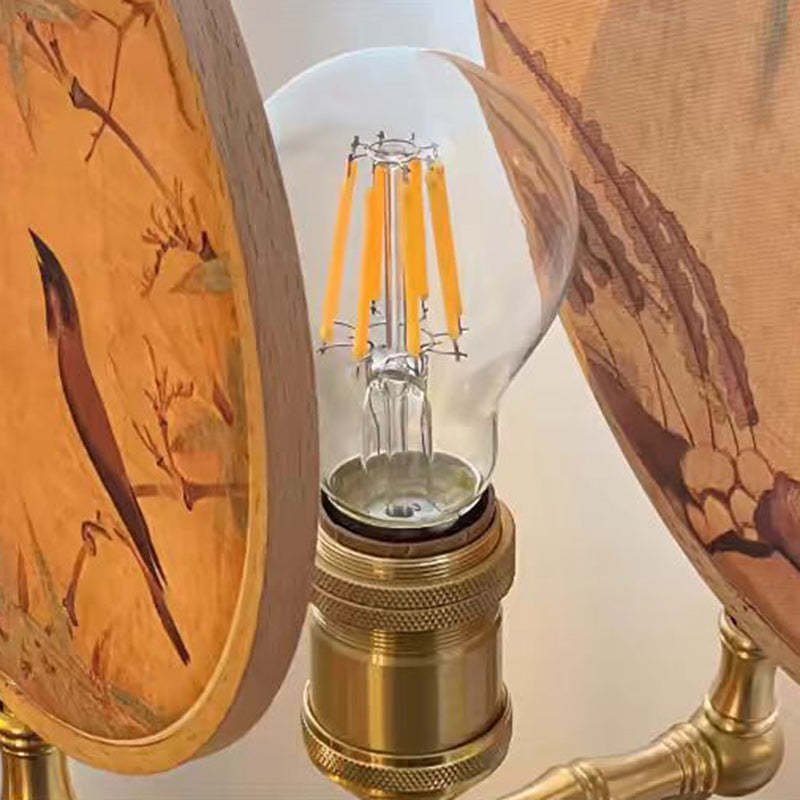 Chinese Fabric Copper Table Lamp