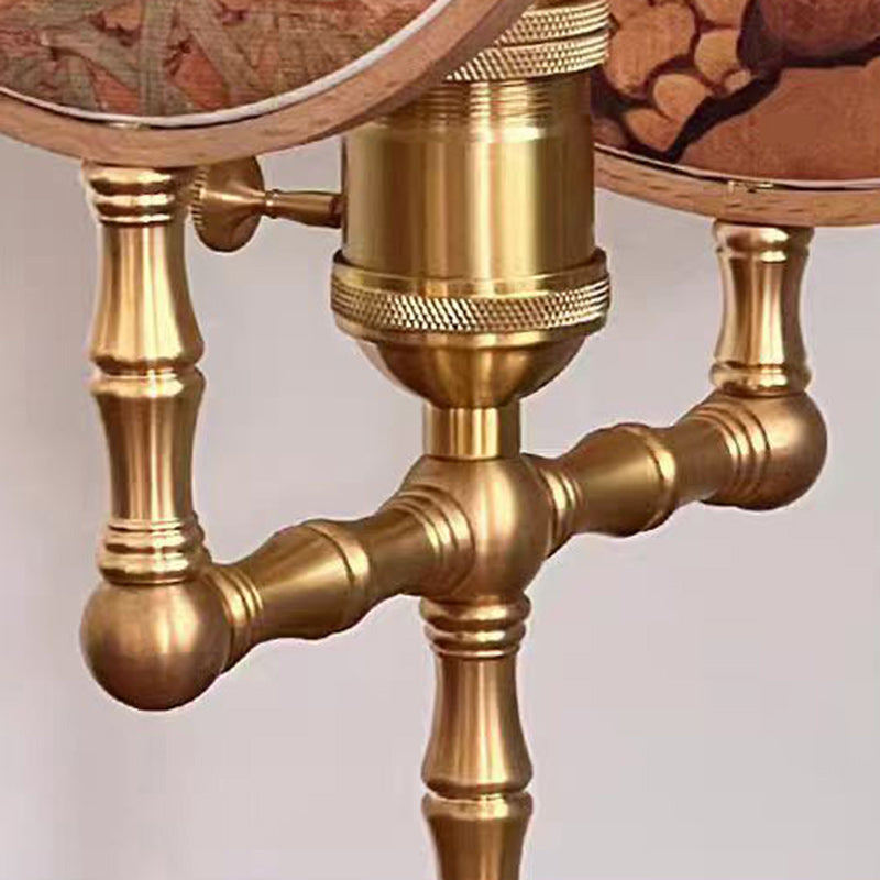 Chinese Fabric Copper Table Lamp