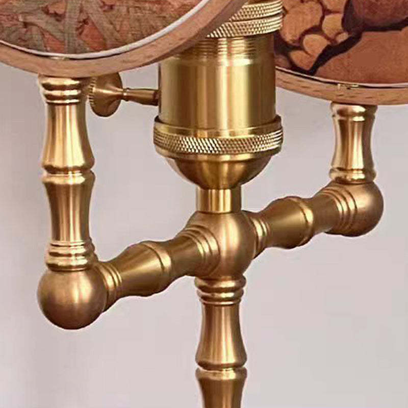 Chinese Fabric Copper Table Lamp