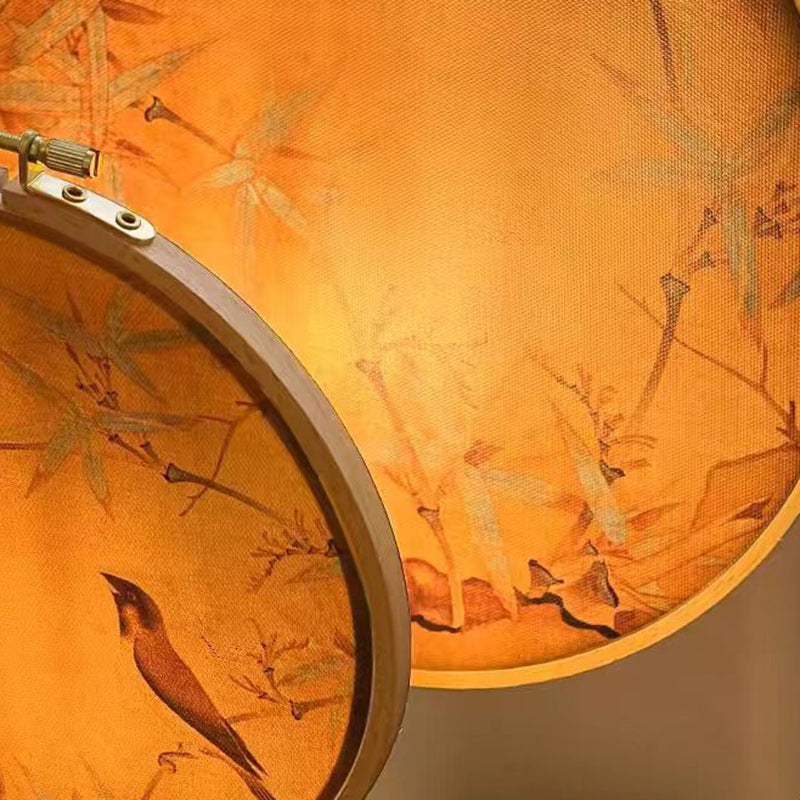 Chinese Fabric Copper Table Lamp