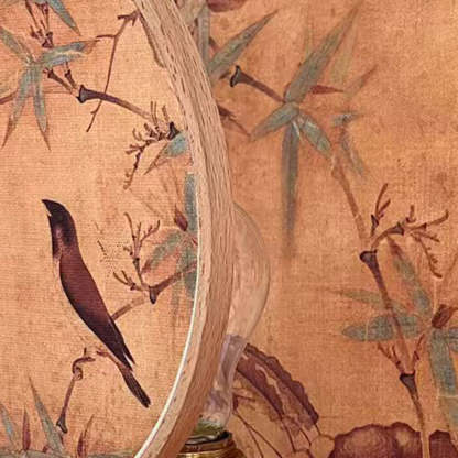 Chinese Fabric Copper Table Lamp