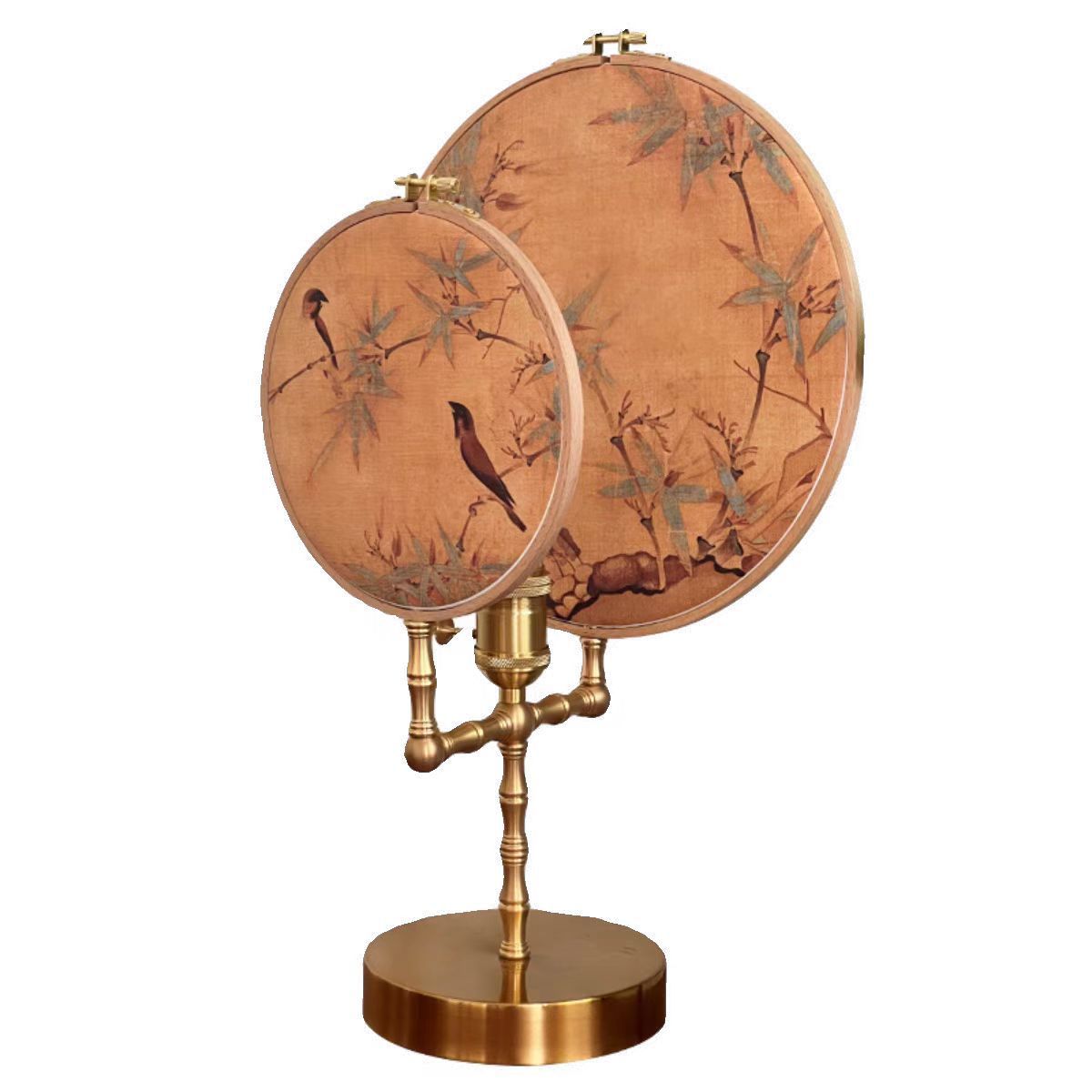 Chinese Fabric Copper Table Lamp