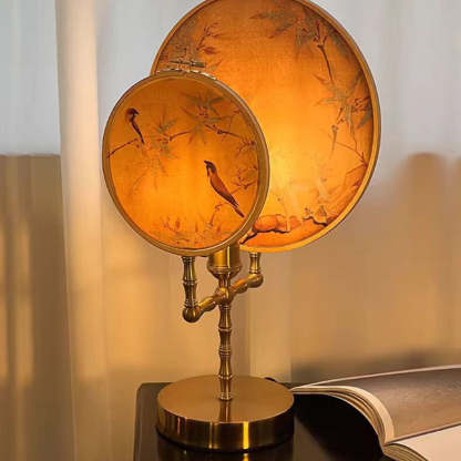 Chinese Fabric Copper Table Lamp