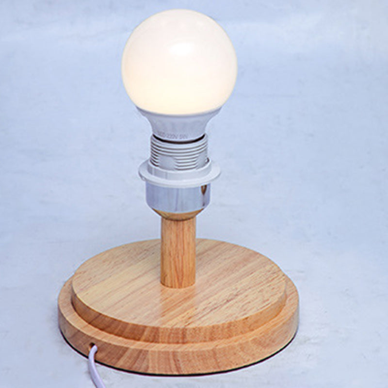 Japanese Woven Bamboo Wood Metal Oval Lamp
