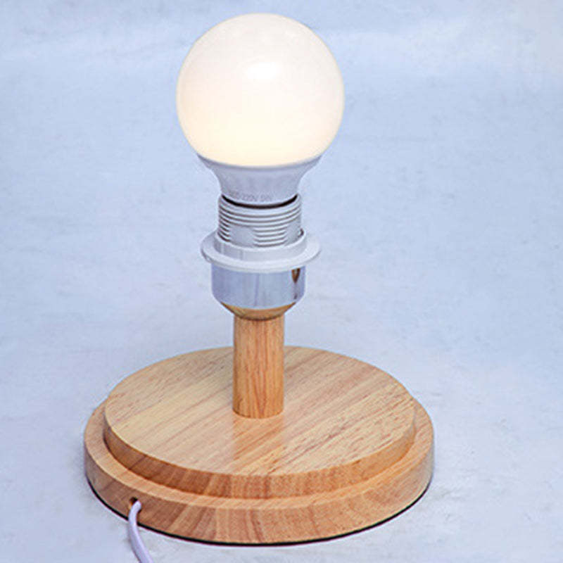 Japanese Woven Bamboo Wood Metal Oval Lamp