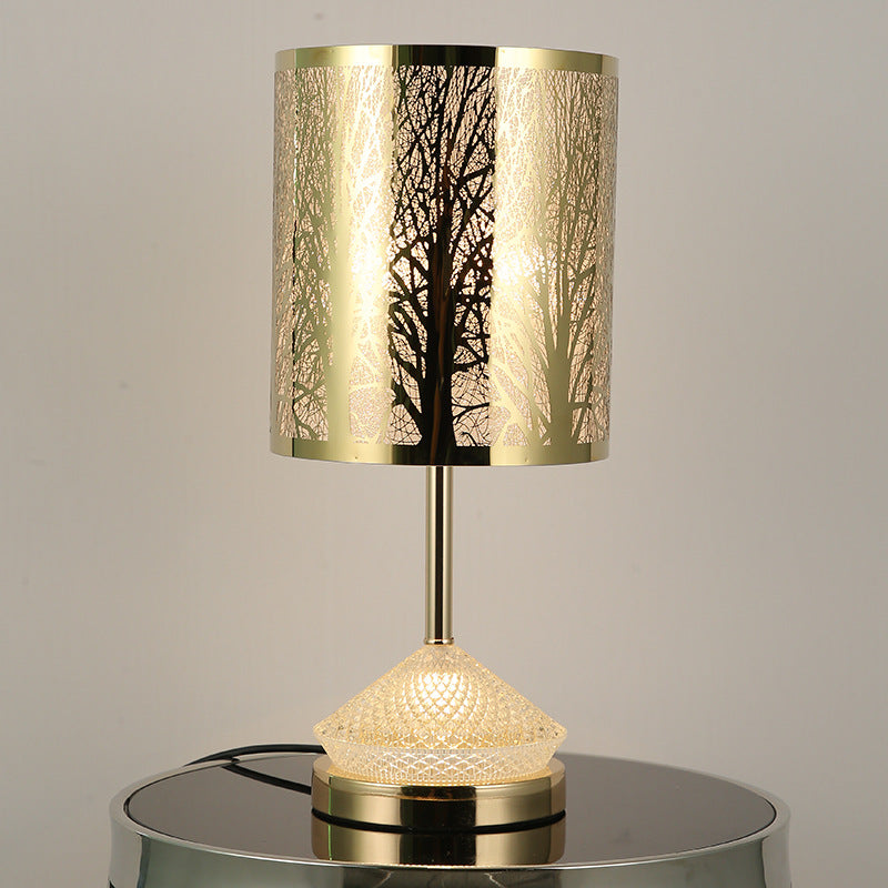 Transitional Stainless Steel LED Table Lamp