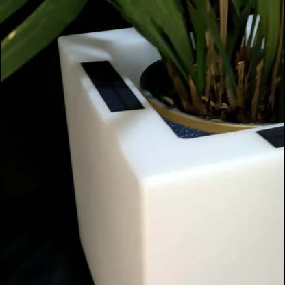 Modern Art Deco Solar Square Planter LED Landscape Light