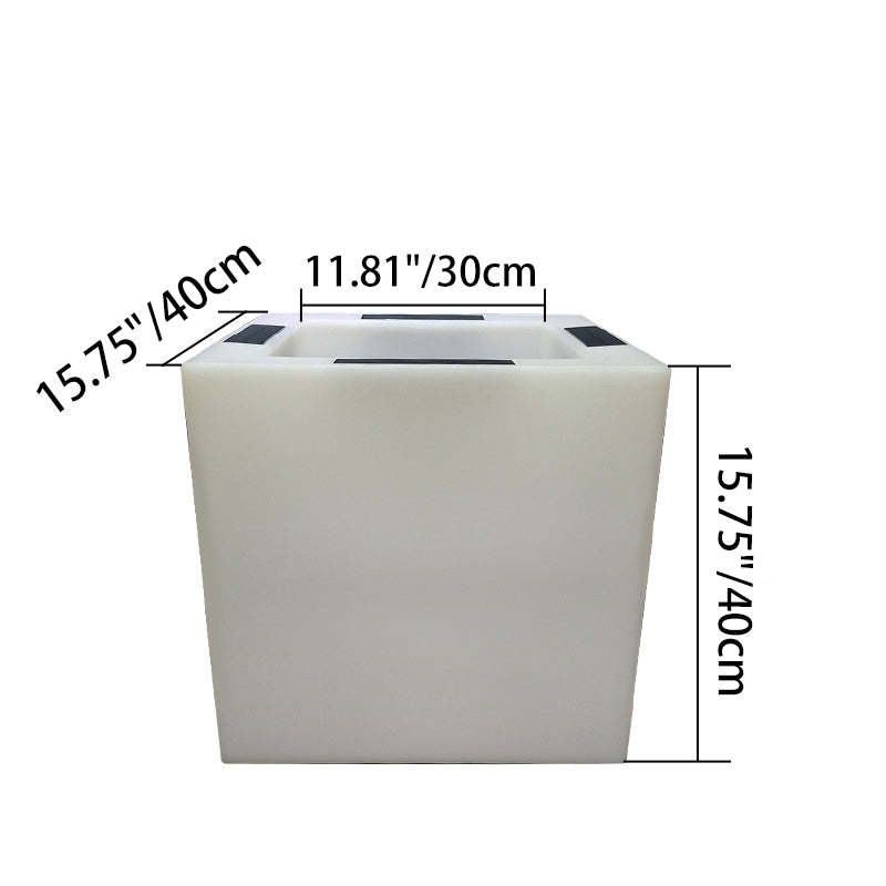 Modern Art Deco Solar Square Planter LED Landscape Light