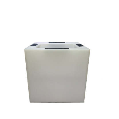 Modern Art Deco Solar Square Planter LED Landscape Light