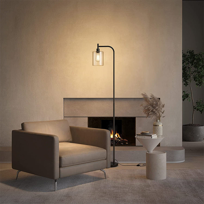 Minimalist Iron Glass Pillar Floor Lamp