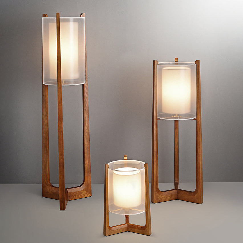 Japanese Fabric Solid Ash Wood Floor Lamp