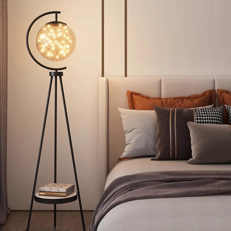 Nordic Glass Metal Starry Globe LED Floor Lamp