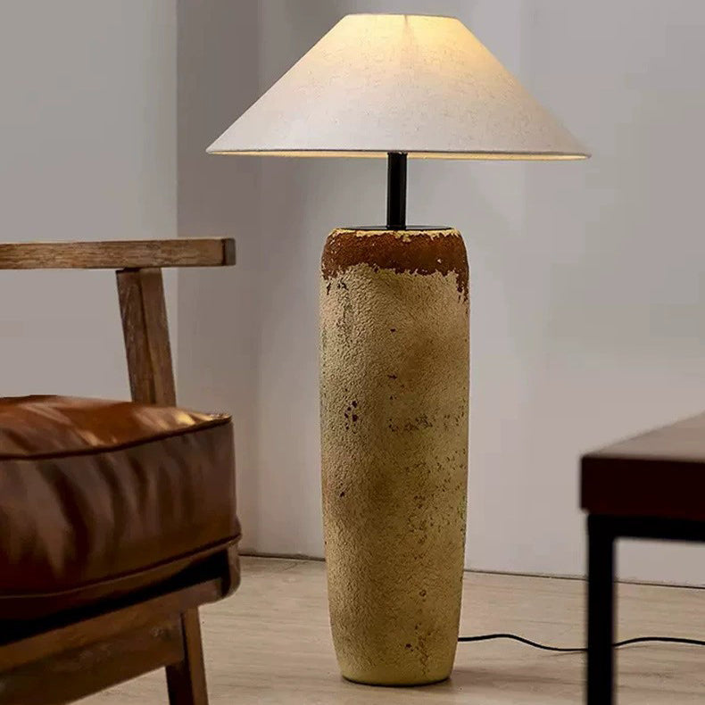 Japanese Ceramic Fabric Jar Floor Lamp