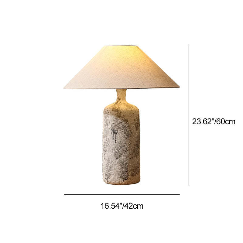 Vintage Ceramic Fabric Cone Pot Lamp