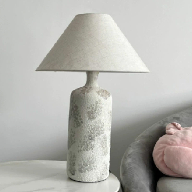 Vintage Ceramic Fabric Cone Pot Lamp