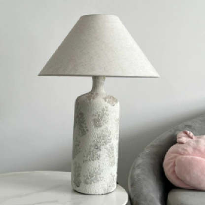 Vintage Ceramic Fabric Cone Pot Lamp
