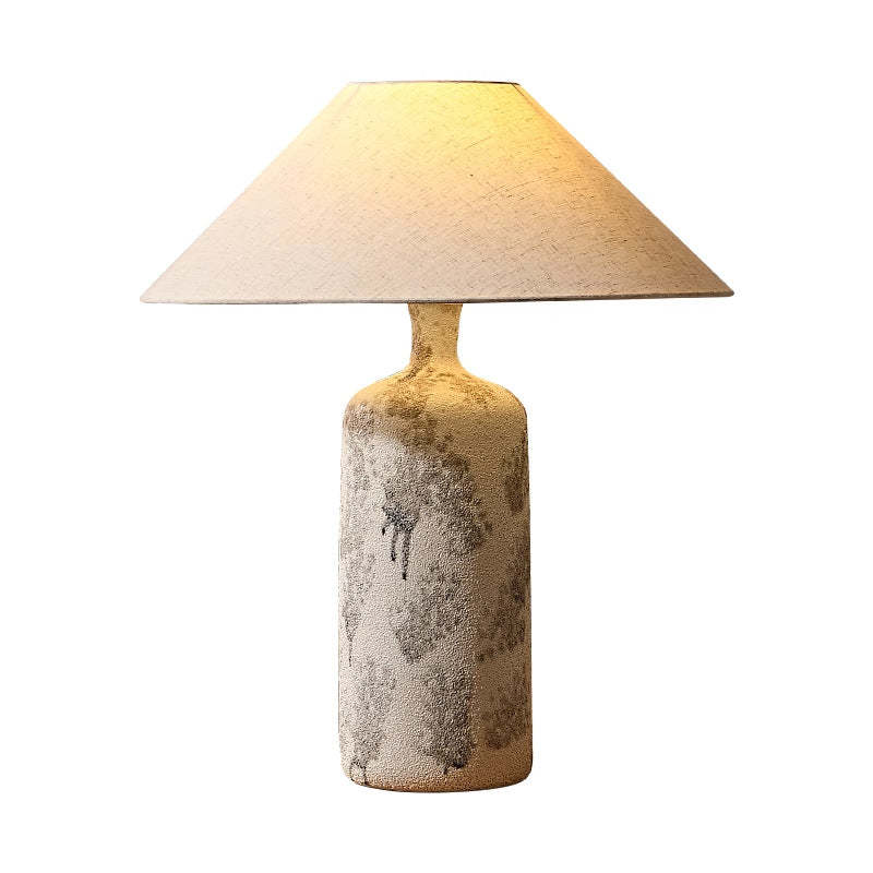 Vintage Ceramic Fabric Cone Pot Lamp