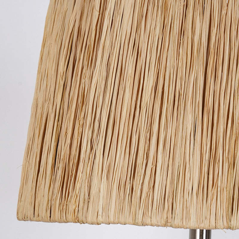 Rustic Ceramic Raffia Grid Jar Table Lamp