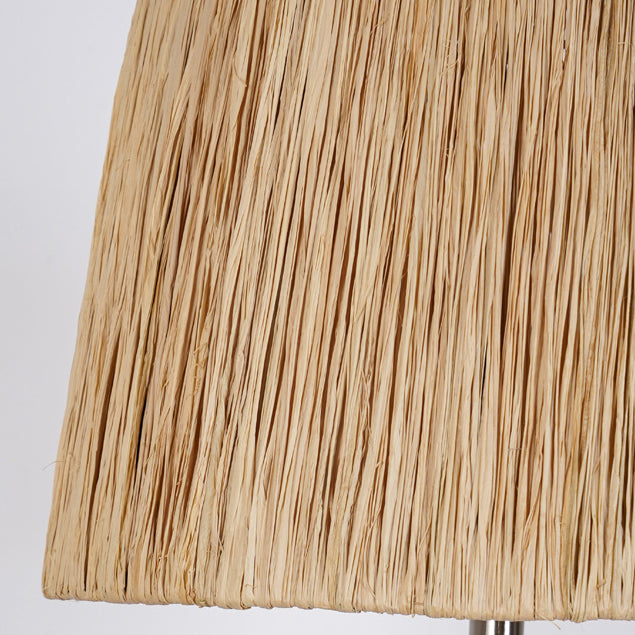 Rustic Ceramic Raffia Grid Jar Table Lamp