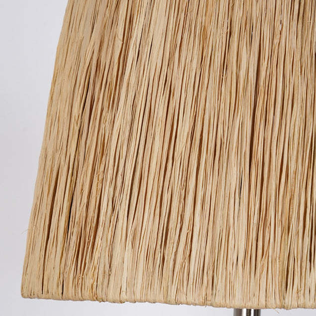 Rustic Ceramic Raffia Grid Jar Table Lamp