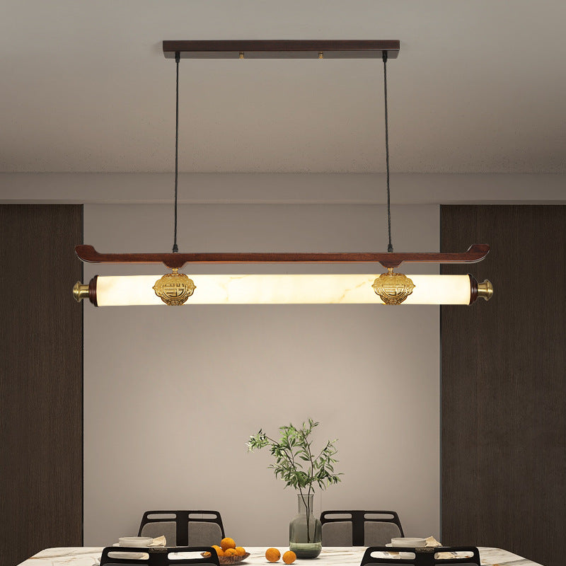 Chinese Brass Wujin Wood Chandelier — Warm Light(3000K) / 110V-120V For US/CA