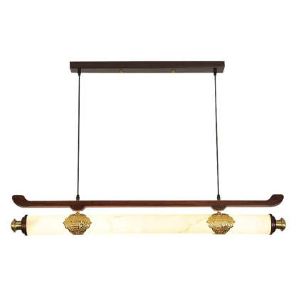 Chinese Brass Wujin Wood Chandelier