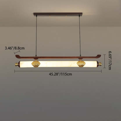 Chinese Brass Wujin Wood Chandelier