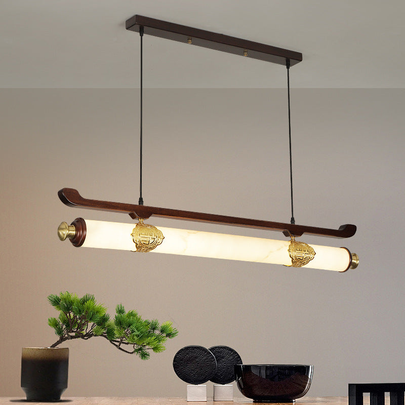 Chinese Brass Wujin Wood Chandelier — Warm Light(3000K) / 220V-240V For UK/AU