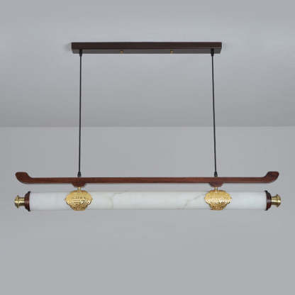Chinese Brass Wujin Wood Chandelier