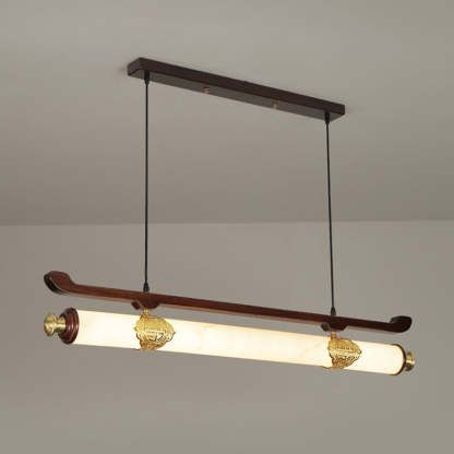 Chinese Brass Wujin Wood Chandelier
