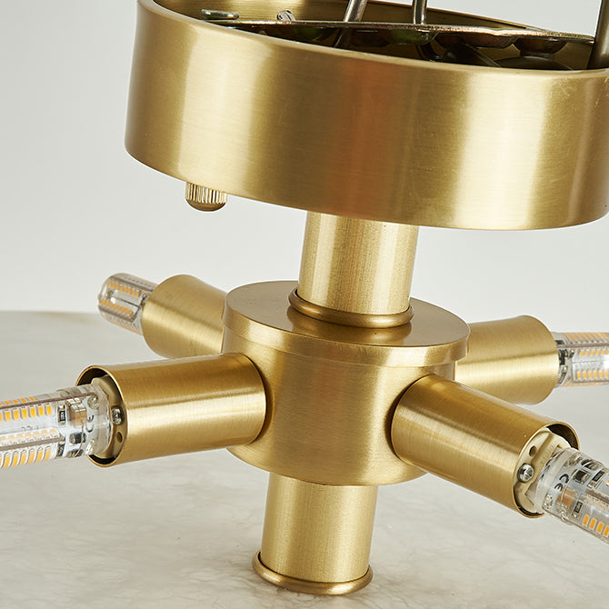 Mid-Century Alabaster Clock Ceiling Light