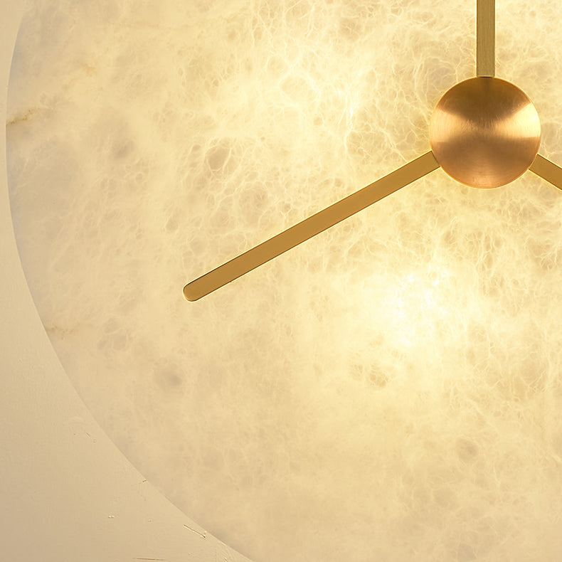 Mid-Century Alabaster Clock Ceiling Light