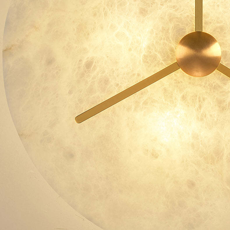Mid-Century Alabaster Clock Ceiling Light
