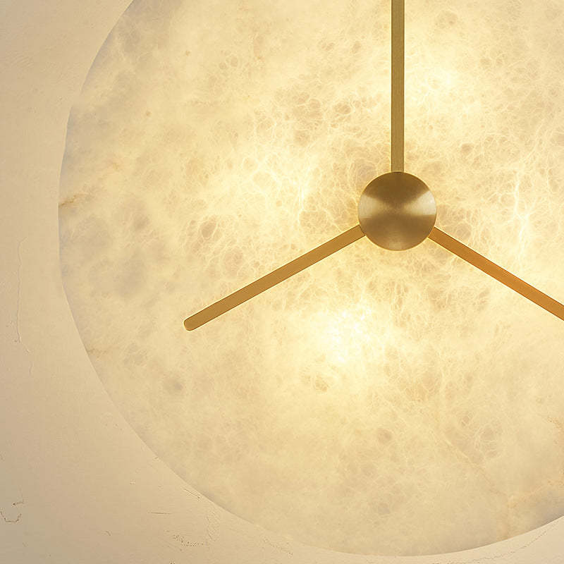 Mid-Century Alabaster Clock Ceiling Light