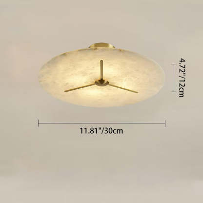 Mid-Century Alabaster Clock Ceiling Light — 220V-240V For UK/AU