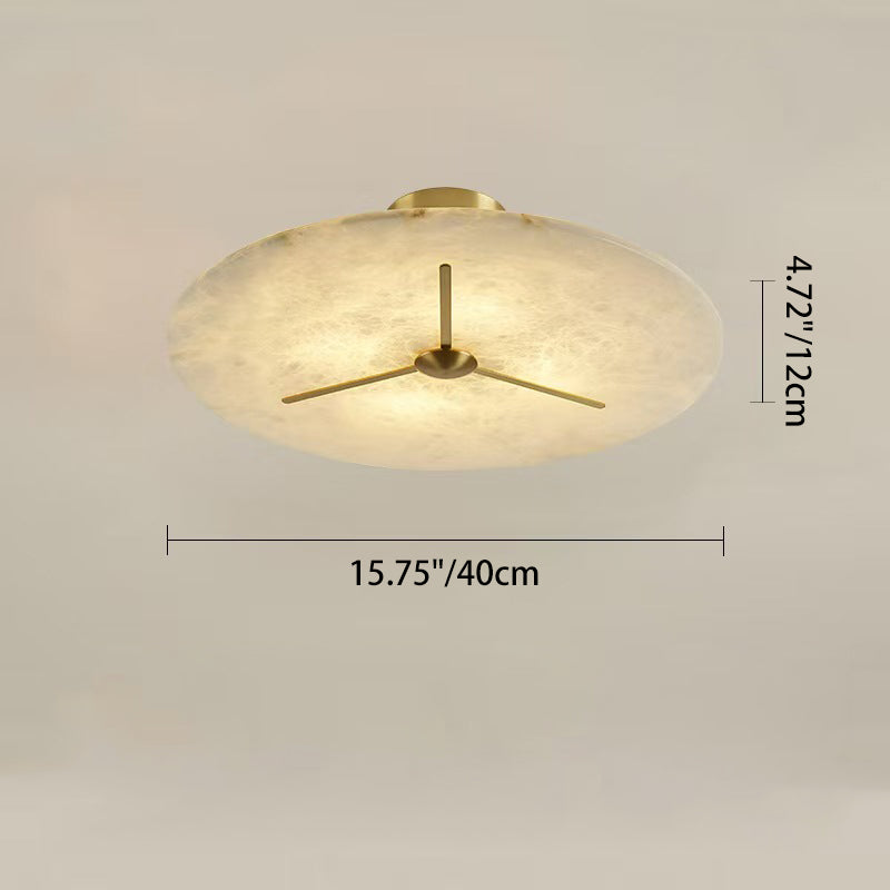 Mid-Century Alabaster Clock Ceiling Light — 110V-120V For US/CA