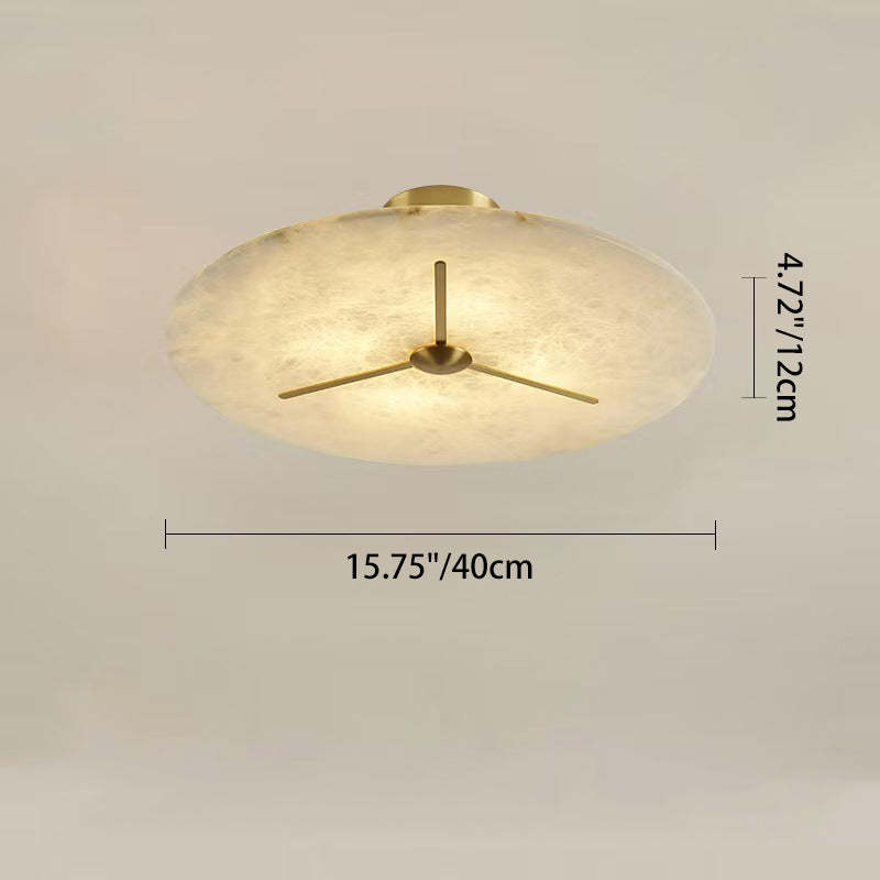 Mid-Century Alabaster Clock Ceiling Light — 110V-120V For US/CA