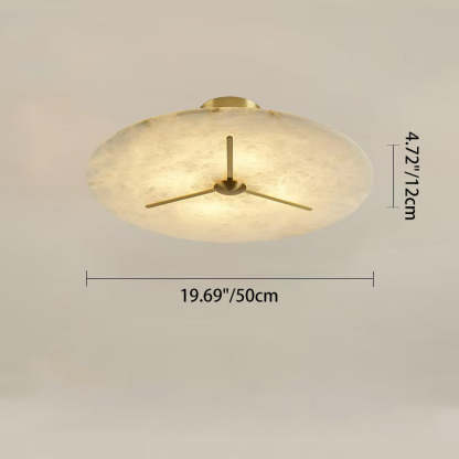 Mid-Century Alabaster Clock Ceiling Light — 220V-240V For UK/AU