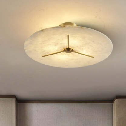 Mid-Century Alabaster Clock Ceiling Light — 110V-120V For US/CA