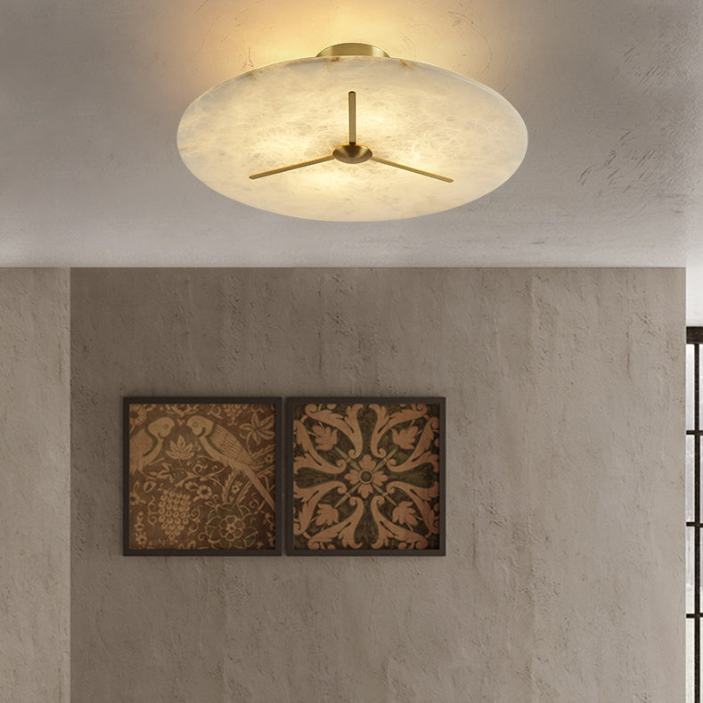 Mid-Century Alabaster Clock Ceiling Light — 220V-240V For UK/AU