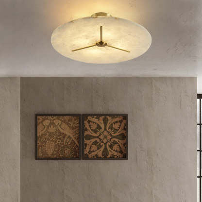 Mid-Century Alabaster Clock Ceiling Light — 220V-240V For UK/AU