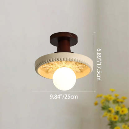 French Resin Semi-Flush Ceiling Light